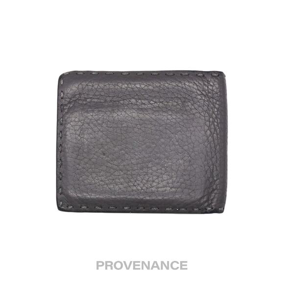 🔴 Fendi Selleria Bifold Wallet - Grey Roman Leather - Picture 2 of 10